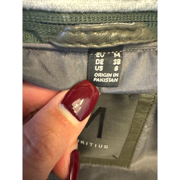 Mauritius Robin Brown Lambs Leather Jacket Zip Out Sweatshirt Hood Size 8 - Picture 8 of 8